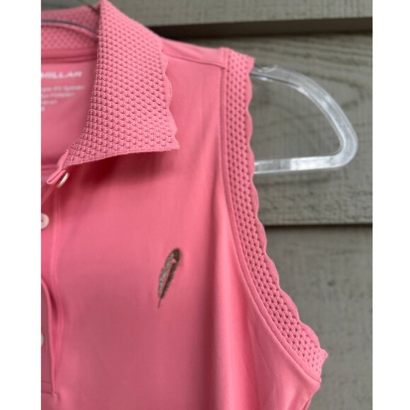 🌸 Peter Millar Sleeveless Golf Polo – Pink UPF 50+ Chechessee Creek Logo (S) - Picture 2 of 9